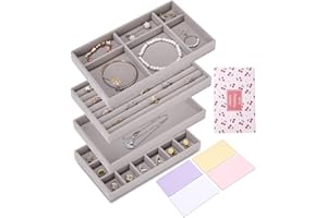 Jissta Schmucktablett,Schmuck Organizers,Wird verwendet, um Halsketten, Ringe, Armbänder und Ohrringe zu Speichern und Platz zu Sparen. Ausgestattet Mit Vier Reinigungstüchern