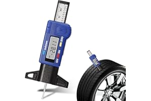FRIENDA Digital Tire Tread Depth Gauge With LCD Display - Measuring Tool for Motorcycle, Car, Truck - Blue Wear Checker With Inch/MM Conversion