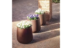 MOOVERE Macetero de Color Opaco Polietileno, legero, Resistente, para Plantas y Flores (40cm, Bronce)