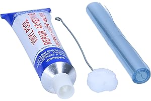 SL247 Pool PVC Reparatur Set, 4-teiliger Reparatursatz bestehen aus Kleber, Zwei PVC-Folien und einem Tupfer zum leichten Auftragen, reparieren auch unter Wasser möglich