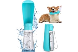 SINLAW 550ML Borraccia Portatile per Cani, Funzione di Blocco dell'Acqua, Pieghevole a 150°, Bottiglia da Viaggio per Gatti, Escursioni e Campeggio