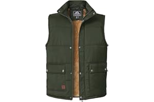 MAGCOMSEN Mens Gilet Fleece Lined Work Body Warmer Winter Thermal Golf Gilet Jackets with Pockets for Outdoor Fishing Hiking Hunting