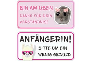 T TAKONE TAKONE Aufkleber Fahranfänger Für Auto – 2-teiliges Magnetschild Set (Hamster & Alpaka) 20x10cm, Reflektierendes PET-Material, Lustiges Design, Wetterfest, Wiederverwendbar, Geschenkidee Führerschein