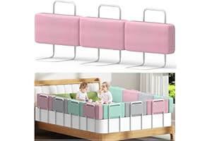 Kidsgigglz Barriere de Securite Enfant Lit, Barrière de Lit Anti-Chute Soft Pack Barrière Lit Enfant Protection de Bord de Lit Portable Hauteur Réglable Garde-Corp pour Lit Bébé -1Pcs 60cm Rose Cerise