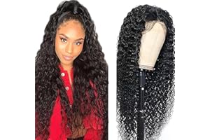 Hxxcoup Peluca Mujer Pelo Natural Humano Glueless Wig Peluca Lace Front 5x5 Deep Wave Human Hair Wig Lace Closure Wig Pre Plucked with Baby Hair Natural Brasileña Humano for Woman 26 Inch
