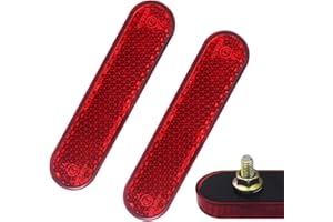 Geaanen 2 PCS Catarifrangente Moto 87x21mm,Catadiottro Targa Moto Ottima Visibilità e Sicurezza,Catarifrangente Posteriore Moto Ideale per Moto,Bici e Scooter Multifunzione,con Viti M5,Rosso