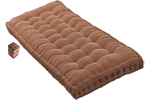 ILIEMAO Matelas de Sol capitonné ou Coussin pour Banc de Jardin 1/2/3 Places, Banquette et Chaise Longue Palette, 170 cm, 180 cm, Coussin pour Banc 150 cm Exterieur Interieur sur Mesure(Coffee 1d,60x60 cm 24x