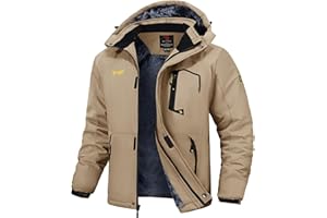 Rdruko Skijacke Herren Warme Winterjacke Gefüttert Verdickt Softshelljacke Wasserdicht Snowboardjacke Atmungsaktiv Funktionsjacke mit Abtrennbarer Kapuze