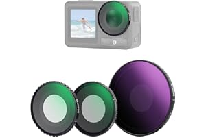 NEEWER Zestaw filtrów ND kompatybilny z DJI Osmo Action 5 Pro/4, Variable ND8-32 (3-5 przystanków) + CPL + dyfuzja czarnej mgły 1/4 filtr śrubowy wielowarstwowe akcesoria do aparatu optycznego HD