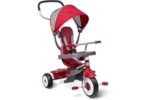 Radio Flyer 4-in-1 Stroll 'N Trike, Red Toddler Tricycle for Ages 9 Months -5 Years