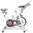 SKY LAND Magnetic Spin Bike | Semi Commercial Exercise Bike with Silent Belt Drive & Adjustable Resistance | Indoor Cycling Stationary Bike with Bluetooth & Device Holder - White, EM-1568-W