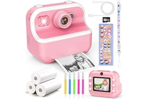 Dancial Kids Instant Print Camera for Girls Boys, 2.4Inch 1080P Kids Camera with 32G SD Card, Children Digital Camera Birthday Gift for Girls Age 3-12, Toys for 4 5 6 7 8 9 10 Year Old (Light pink)