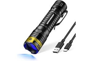 DARKBEAM UV ficklampa 365nm Svart ljus Uppladdningsbar, Blacklight Woods | Lampa LED Ultraviolett Mini men kraftfull Ficklampor Detektor för husdjursurin, Fläckar, Bärnsten,härdande harts