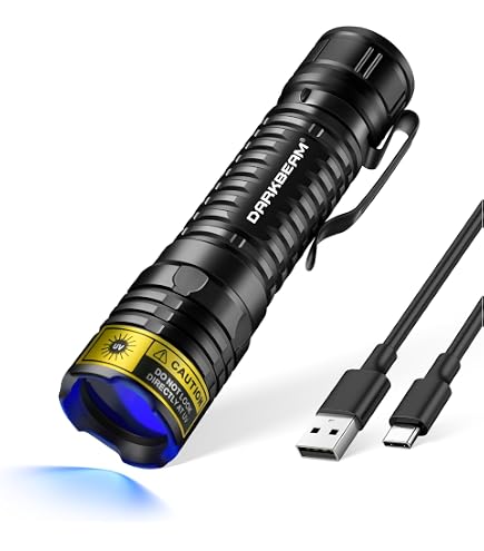 Skysted C8 365nm UV Flashlight – 5W LED With Glass Filter & Extension Tube – Uses 18650 Batteries