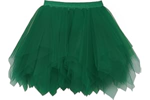 Wikoan Jupe en Tulle Femme Tutu Ballet Danse Jupes Couches Asymétrique Années 50 Cocktail Swing Princesse Jupon Tulle Jupe Courte Halloween Carnaval Costume