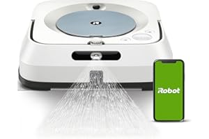 ‎IROBOT iRobot Braava Jet m6 (m6134) Wischroboter mit Präzisions-Sprühstrahl, Nasswischen & Trockenfegen, Sprachassistent-kompatibel, Kopplungstechnik mit Roomba, Reinigt nach Objekten, WLAN, Farbe: Weiß