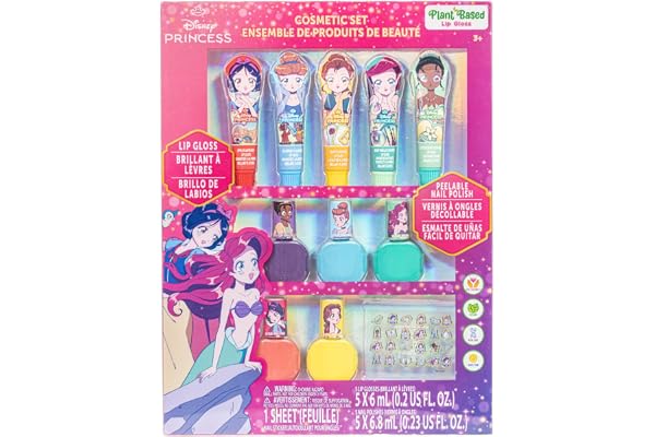 Disney Princess Maquillage pour Enfants | Kit Comprenant Brillant à Lèvres, Vernis à Ongles et plus encore | Cadeaux pour les 3+ par Townley Girl