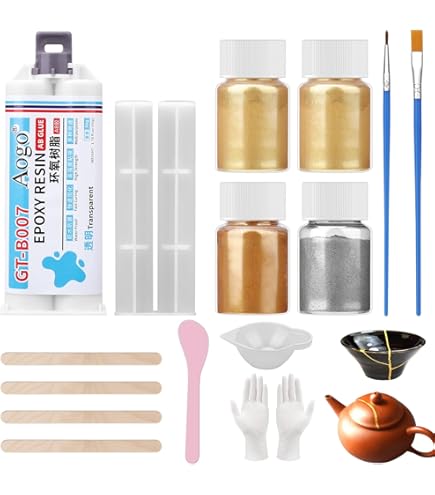Kit Kintsugi Oro - Ripara Ceramiche Con Polvere D'oro - Arte Giapponese - Foto 5