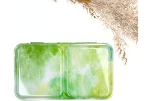 My Rock Way Boîte Portable Spring Picnic Vide en métal pour Aquarelle 12 Demi-Godets ou 6 Godets avec Palette de mélange et Anneau de Pouce. Boîte d'aquarelle de Voyage légère, Parfait pour Un Cadeau