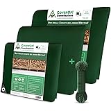 CoverUp! Gewebeplane 2 x 3 m [120 g/m2] + 12 m Seil als Abdeckplane mit Ösen für Gartenmöbel, Pool, Auto, wasserdichte & Reiß