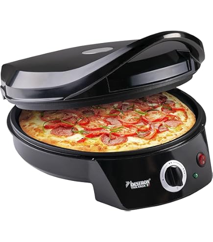 Four à Pizza Électrique 1500W - Jusqu'à 400°C, Cuisson En 3 Min, Plateau Céramique 32 Cm, Minuterie