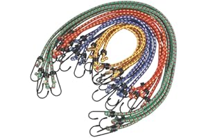 RHEME Heavy Duty Bungee Cords 12 Pack Shock Cord Ties Tent/Tarp Fixings Heavy Duty Outdoor Bungie Straps to Packing for Camping, Tent, Storing Packages, Fastening