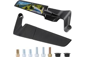 Liwogi Specchietti Moto Universali Specchietto Retrovisore Specchietto retrovisore Esterno di Ricambio a Forma di Ala da 10 mm/8 mm Filettatura, Specchietto Laterale i per Moto, Regolabile