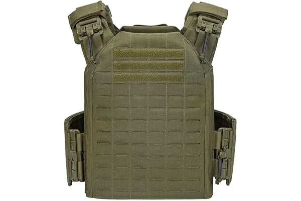 Gilet Tactique Militaire Airsoft Gilet Porte Plaque Réglable Système Molle Quick Release Gilet Tactique Nylon 1000D Modulable Veste Ajustable pour Armée Police Airsoft Paintball