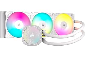 CORSAIR Nautilus 360 RS ARGB Refroidisseur Liquide pour CPU – 360mm AIO – Faible Bruit – Connexion Directe de Carte Mère – Intel LGA 1851/1700, AMD AM5/AM4 – 3X RS120 ARGB Ventilateurs Inclus – Blanc
