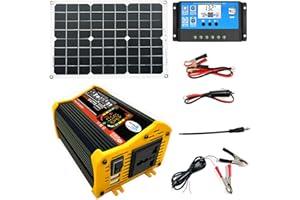 Maseaxi 6000W Solaranlage Komplettset Inselanlage netzunabhängiges Kit mit 18V 18W Solarpanel Kit 12/24V 30A Solarladeregler 110V/220V 6000 Wechselrichter Solar Power System Solarpanel