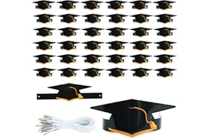 Moonlight Miles 36 Pcs Graduation Caps for Kids Adults, Crown Graduation Paper Hats for Students Headbands Adjustable Grad Party Props