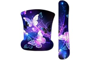 icolor Mauspad mit Handauflage Mousepad und Tastatur Handgelenkauflage Set aus ergonomischem Gedächtnisschaum Wasserdicht Mousepad für Geschäftsreisen und Spiel (001)