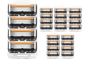 POLETOM 24PCS Razor Blades Compatible with Gillette ProGlide, 5 Layered Replacement Blade with Lubrication Strips for Men