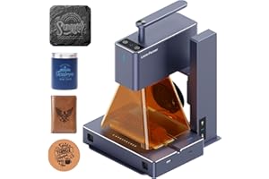 LaserPecker 2 Laser Engraver with Rotating Roller, Portable Laser Engraving Machine with High Speed 600mm/s High Precision 0.05mm for Wood Leather Acrylic etc.