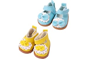 Lyreh 2 coppie di Scarpe Mini bambola per bambole 17cm, Kawaii Moda Scarpe in Pelle carino Giocattolo Abbigliamento accessori