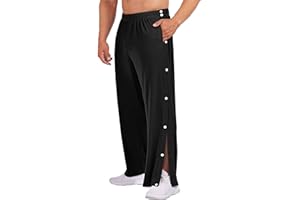 PINSPARK Herren Jogginghose Reha Hose Seitlichen Druckknöpfen Sweathose Joggers Sporthose Fitness Trainingshose mit Taschen