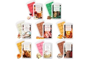 SCENT-HI Wax Melts, Winter Scented Wax Melts Home Fragrance, Natural Soy Wax Candle Melts, Soy Wax Cube for Candle Warmer, Set 8 Packs,Wax Melts Gifts Set for Her, 8 x 70g/2.5 oz