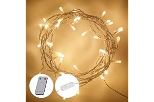 Lights4fun Indoor Plug-in Fairy Lights with 50 Warm White LEDs on 4m Clear Cable – Mains Powered with Rocker Switch – Ideal for Bedrooms, Mantels & Festive Displays
