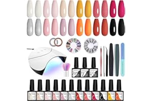 Gel Nail Polish Set with 36W U V Nail Lamp VANREESA 12 Colours Gel Nail Kit Starter Kit Aurantium Lilac Baby Pink Gel Nail Polish Kit Full Kit Manicure Tools Nail Salon Set Gifts for Women