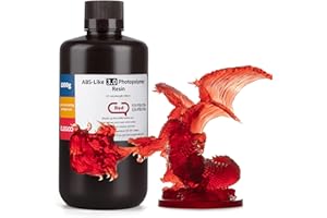 ELEGOO ABS-Like Resina 3.0 para Impresión 3D LCD/DLP, UV 405nm Curado Resina ABS Rápida Fotopolímero, ABS Resin 3D Printer con Alta precisión, Baja Viscosidad, Rojo Claro 1000g 3.0