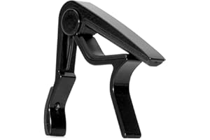 Elagon (ST) schwarzer Gitarren Kapodaster/Capodaster. Kapo mit blitzschneller Hebel-Öffnung für die elektrische, akustische, klassische Gitarre, usw. Der klassische und verlässliche Kapodaster.