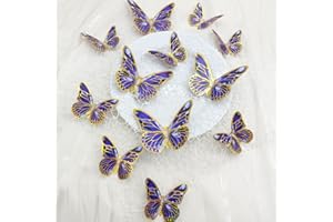 Palumma 12 adesivi da parete a forma di farfalla viola 3D, 2 misure, decorazioni per feste a tema farfalla, decorazioni per compleanni, matrimoni, asili, camera da letto, viola