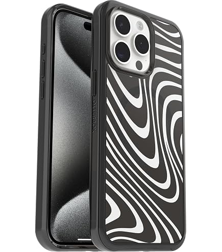 OtterBox iPhone 15 Pro (Only) Symmetry Series Case - BLACK, snaps to MagSafe, ultra-sleek, raised edges protect camera & screen (ships in polybag, ideal for business customers