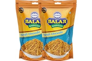GHARANA SWAAD KA KHAZAANA Balaji Farali Chevdo - 400gm (Pack of 2) | Premium Fasting Snack | Crispy, Light & Delicious Namkeen | Perfect for Upvas, Festivals & Anytime Snacking