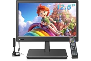 ZOSHING 12.5inch TV,Small tv with freeview Digital t2 Tuner-Headphone & HDMI & USB Ports and DC-12V in,for Mini Bedroom,Kitchen,Caravan