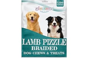Glorious Treats and Chews Premium Lamb Pizzle Sticks for Dogs - Thin, Nutrient-Rich, Long-Lasting & Fully Digestible Snacks for Dental Care & Satisfying Chewing for All Breeds