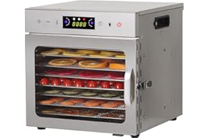 Panana Deshydrateur Alimentaire avec 6/8/12 Plateaux en Inox - Déshydrateur avec Minuterie 24h et Température 30-90 °C - Deshydrateur Viande, Fruits- 400W Déshydrateur Alimentaire (8 Plateaux)