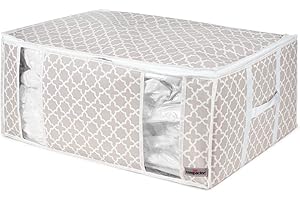 Compactor Bolsa de almacenamiento al vacío , semi-rígida, ahorra espacio, Tamaño XXL- 210 litros, Gama Madison, Color marron y blanco, RAN7474