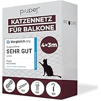 PFOTENKRAFT Katzennetz 3x10m Transparent - Balkonnetz Ohne Bohren