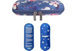 MABANOCOTA EVA Insulin Pouch for Diabetes Medication, Diabetic Travel Bag with 2 Nylon Cooling Packs for The Insulin Pen, Insulin Syringes and Other Diabetic Accessories(Begonia Flowers)